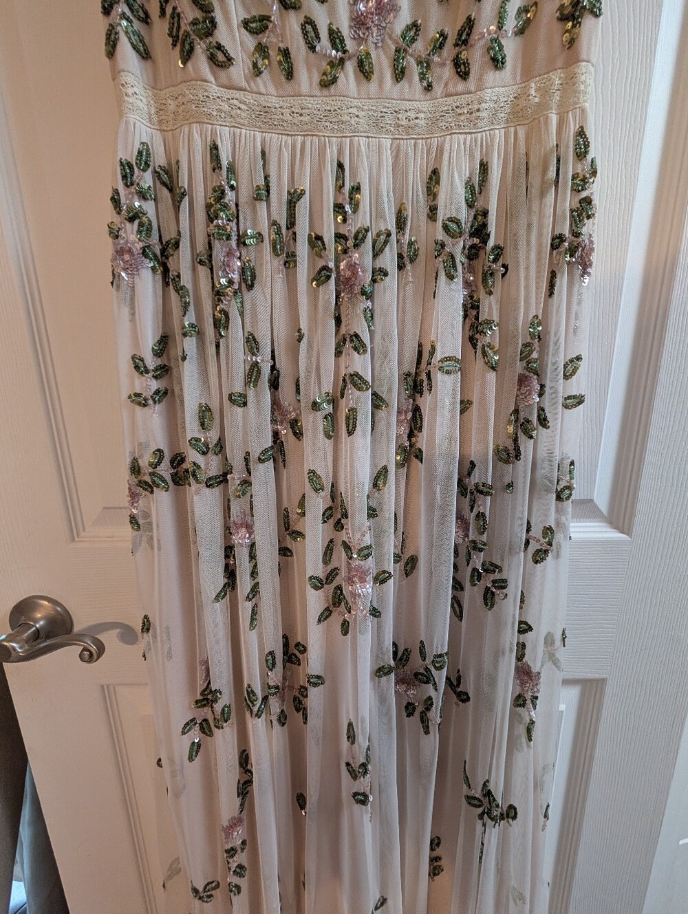 BHLDN x Adrianna Papell Samba Beaded Gown SIZE 10 - Picture 4 of 14